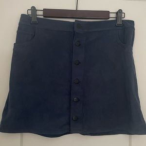 Express Blue Button Skirt